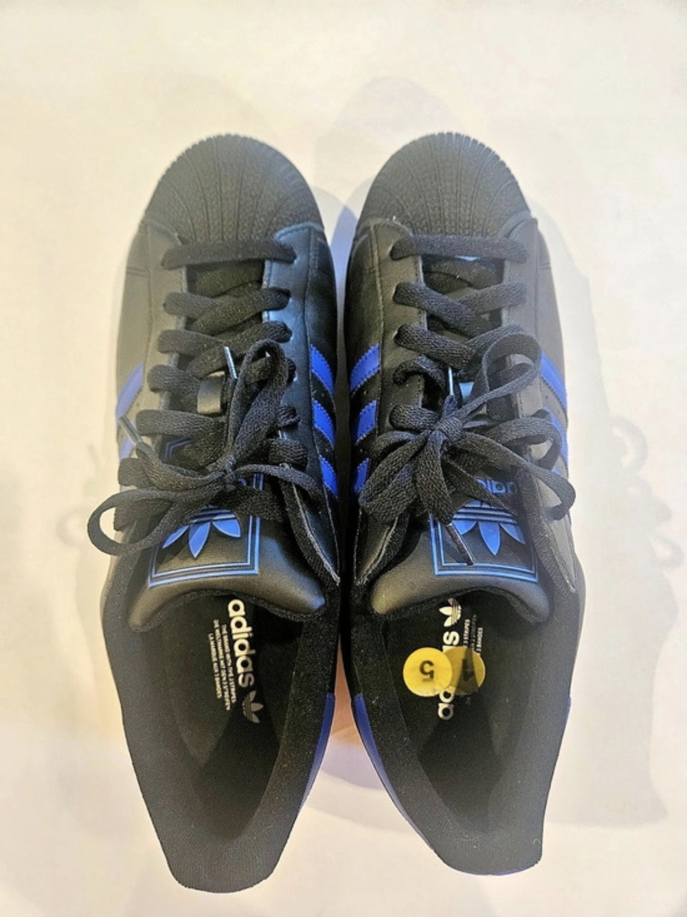 adidas Superstar 2 Core Black Blue Cloud White Black & Blue Sneakers Like New